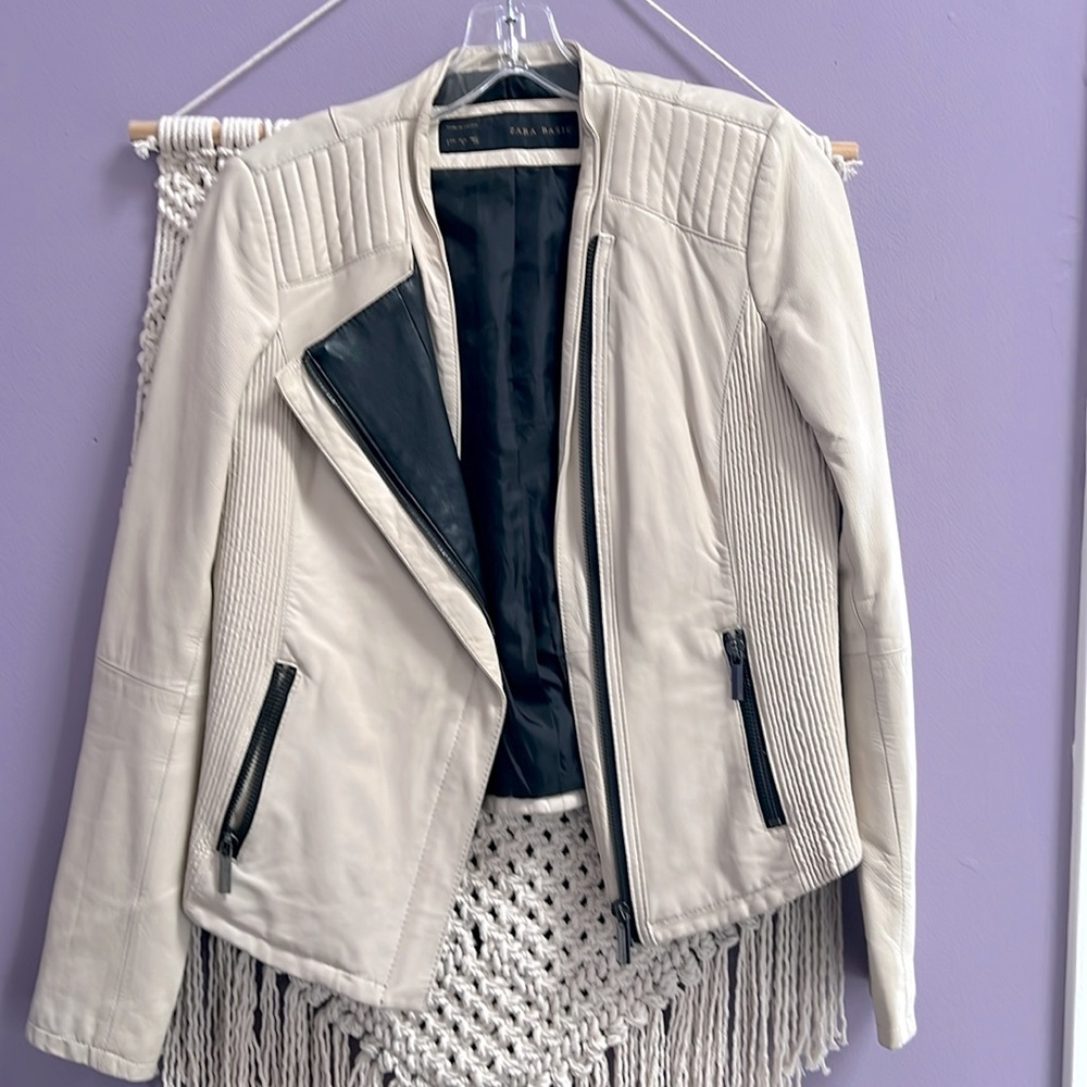 Zara Basic Moro Leather Jacket Size L - image 1